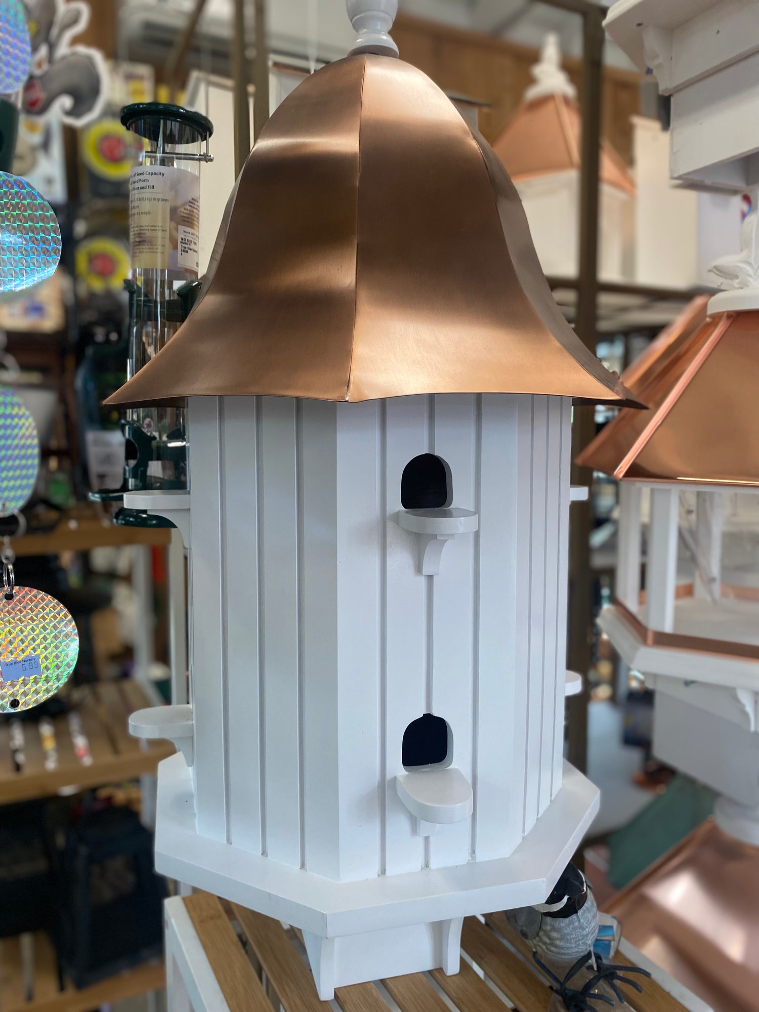 Hexagonal Copper Roof Birdhouse