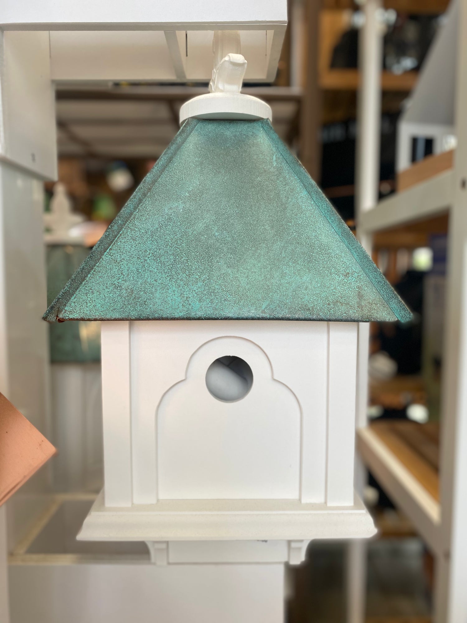 Patina Copper Roof Birdhouse