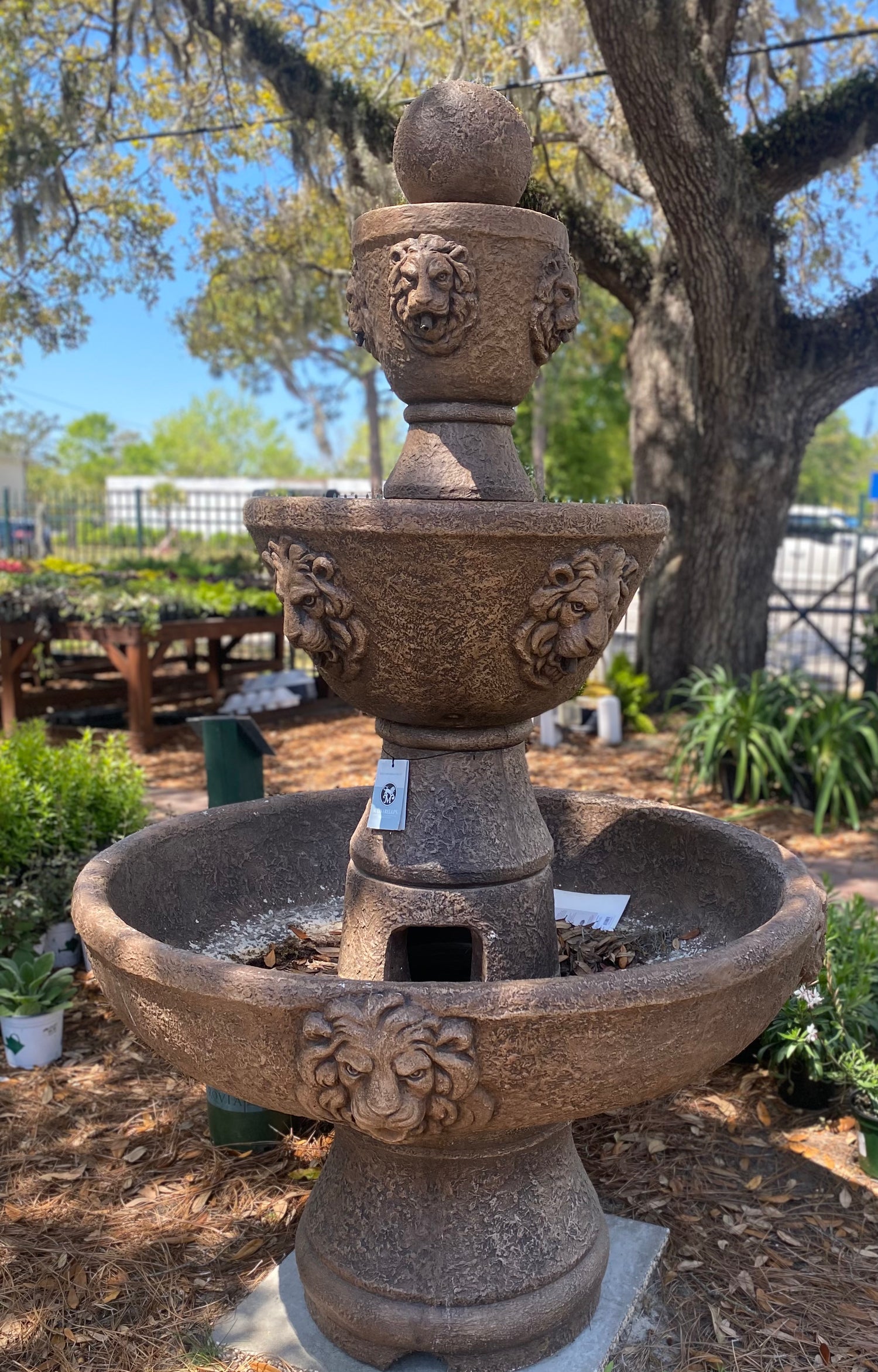 Gabriel Lion Head Fountain - 79" Cast Stone