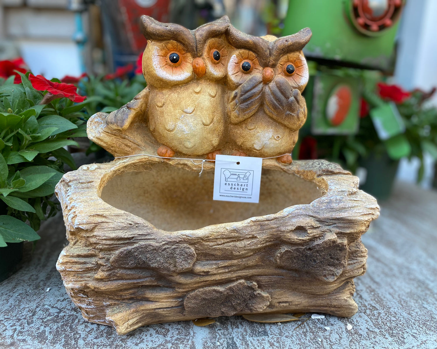 Owl Log Outdoor Planter - Esschert Design