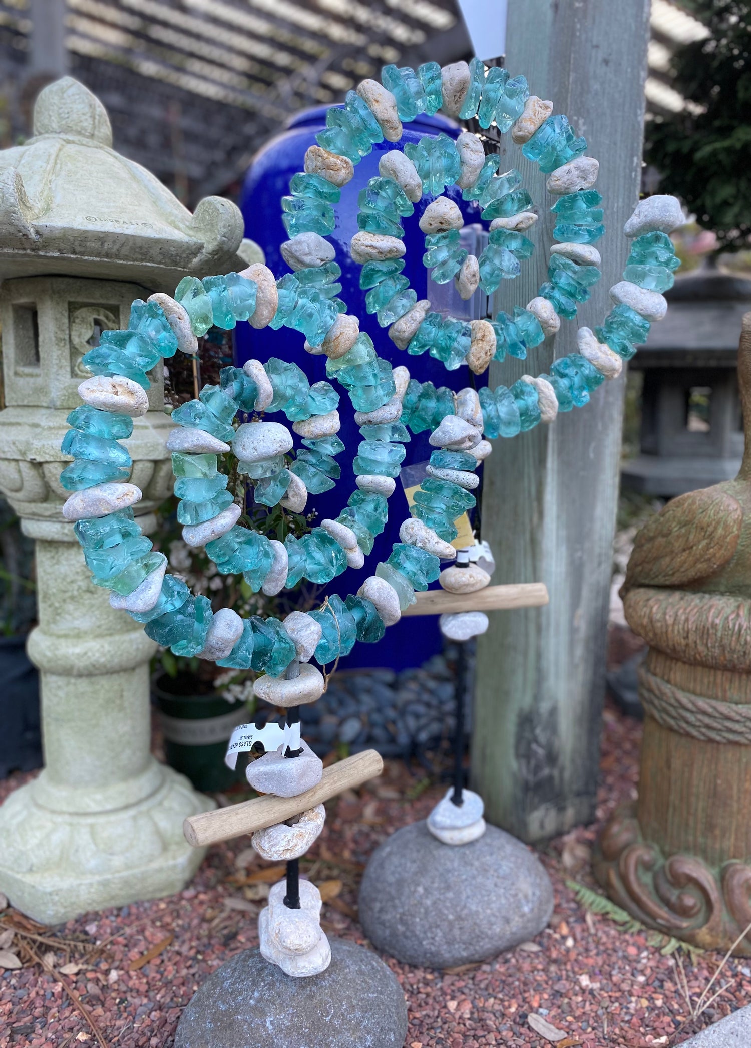 Glass Heart Garden Stand