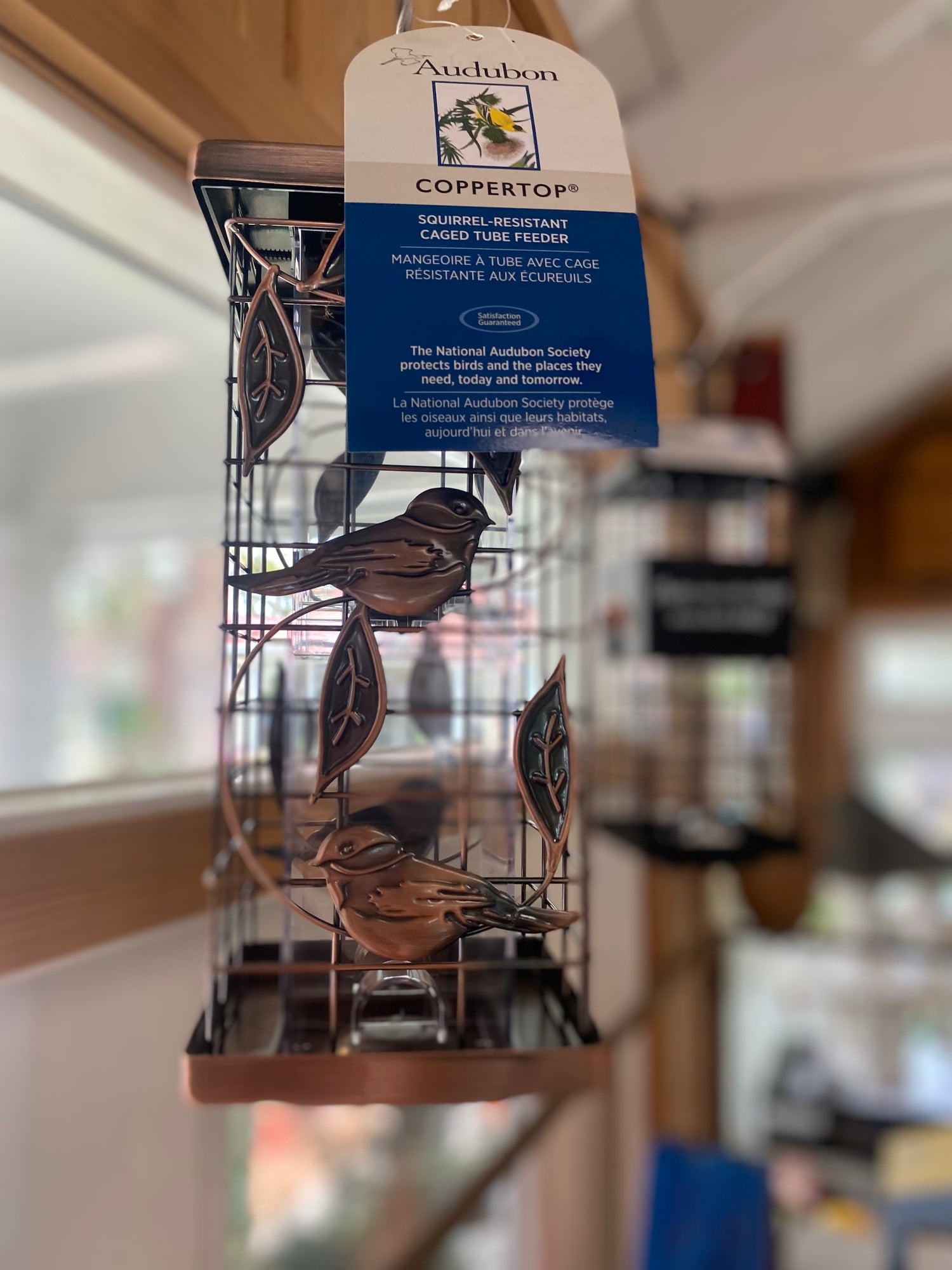 Audubon Coppertop Squirrel-Resistant Caged Tube Feeder