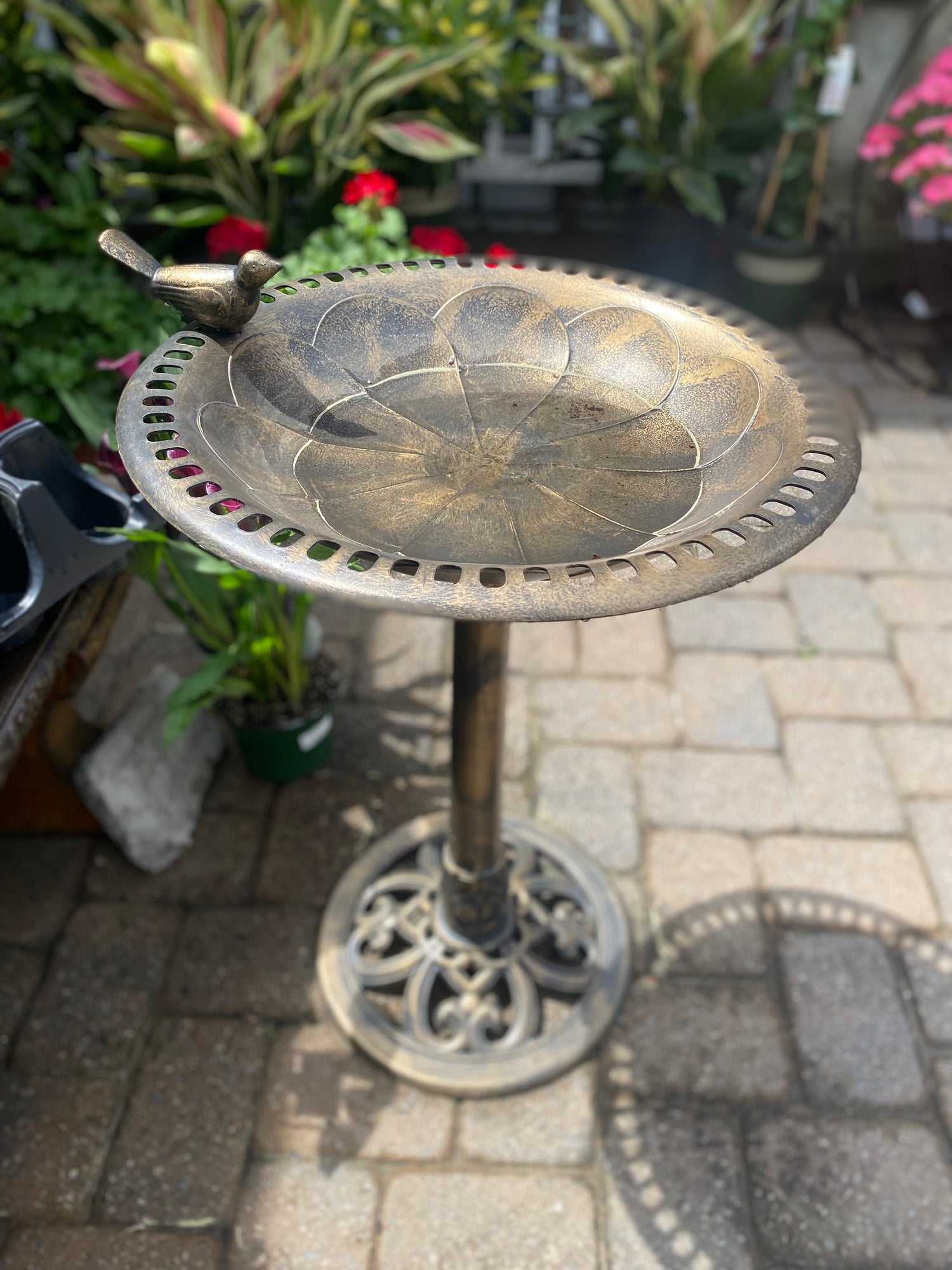 Vintage Bronze Bird Bath