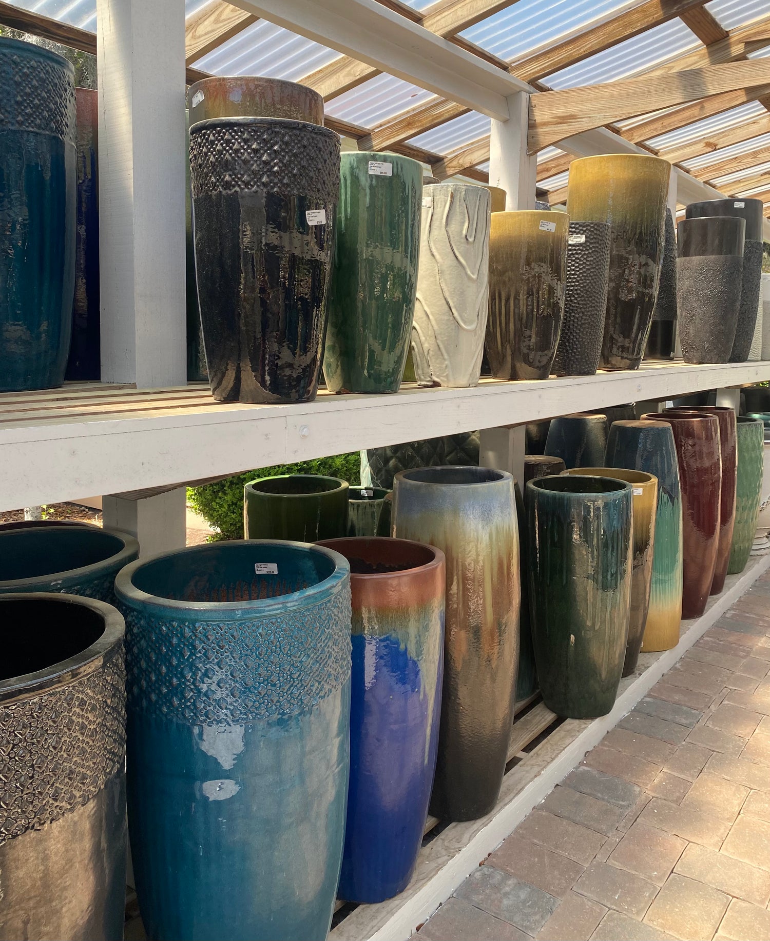 Tall Glazed Outdoor Planters - Assorted Sizes & Colors