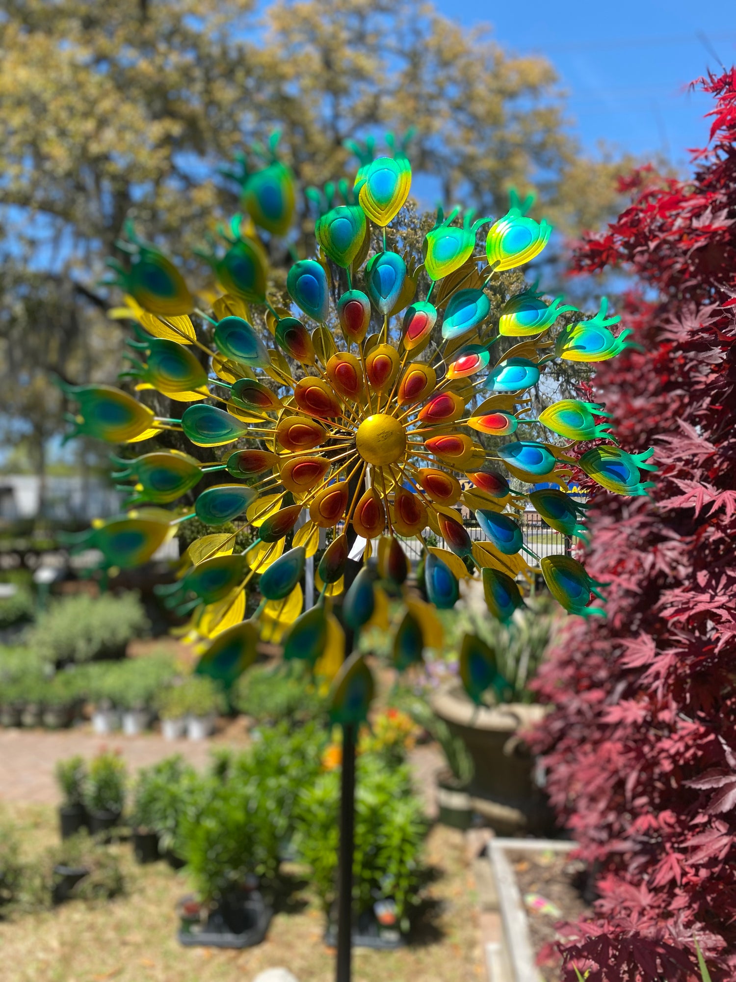 Peacock Garden Wind Spinner