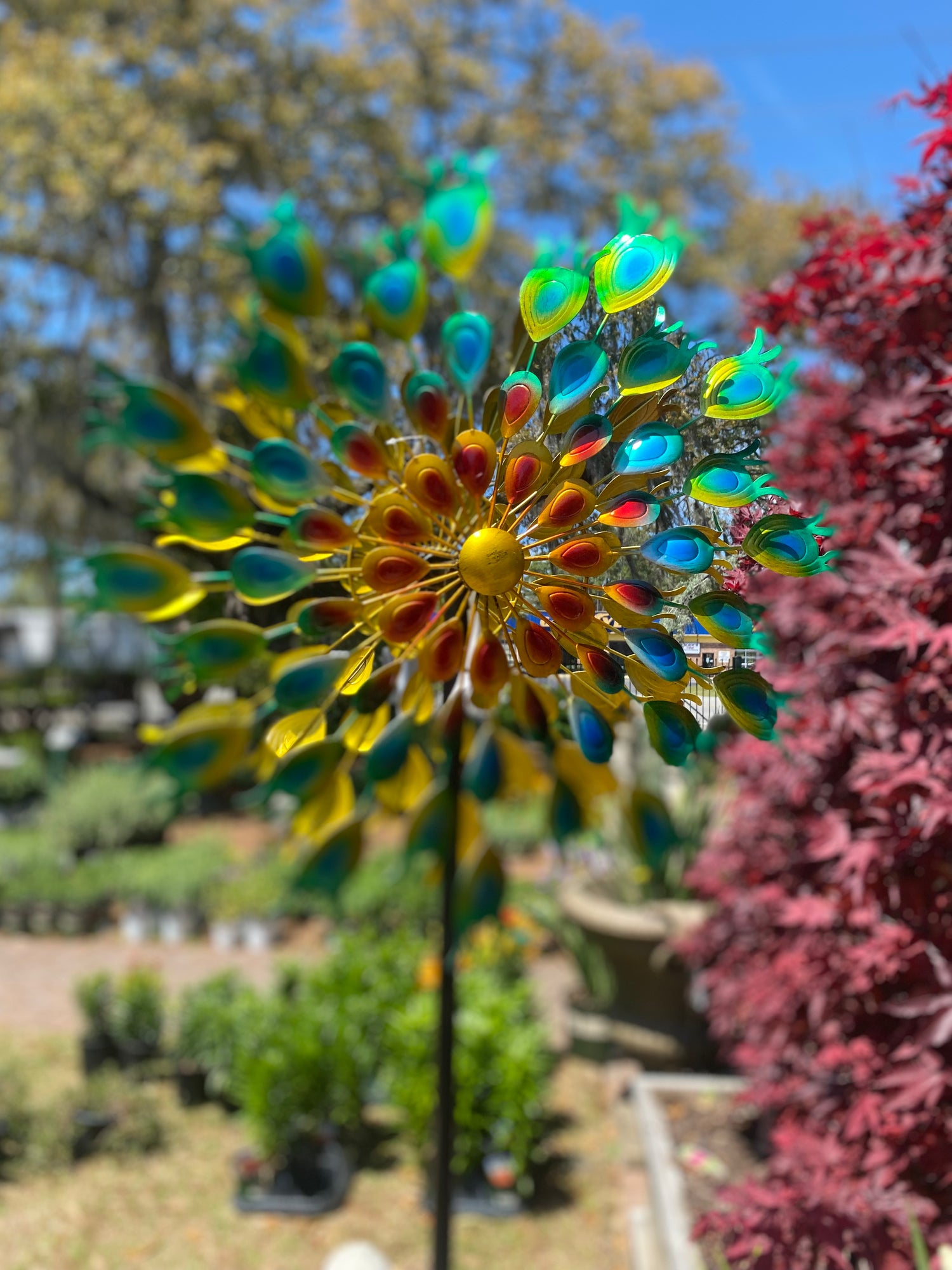 Peacock Garden Wind Spinner