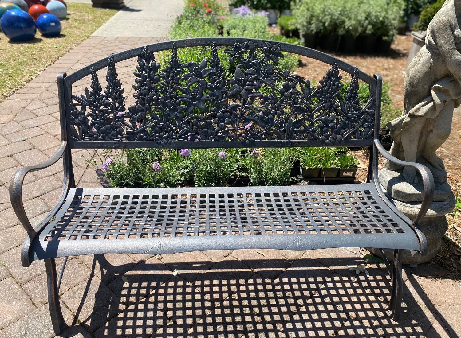 Wildflower Cast Iron Garden Bench