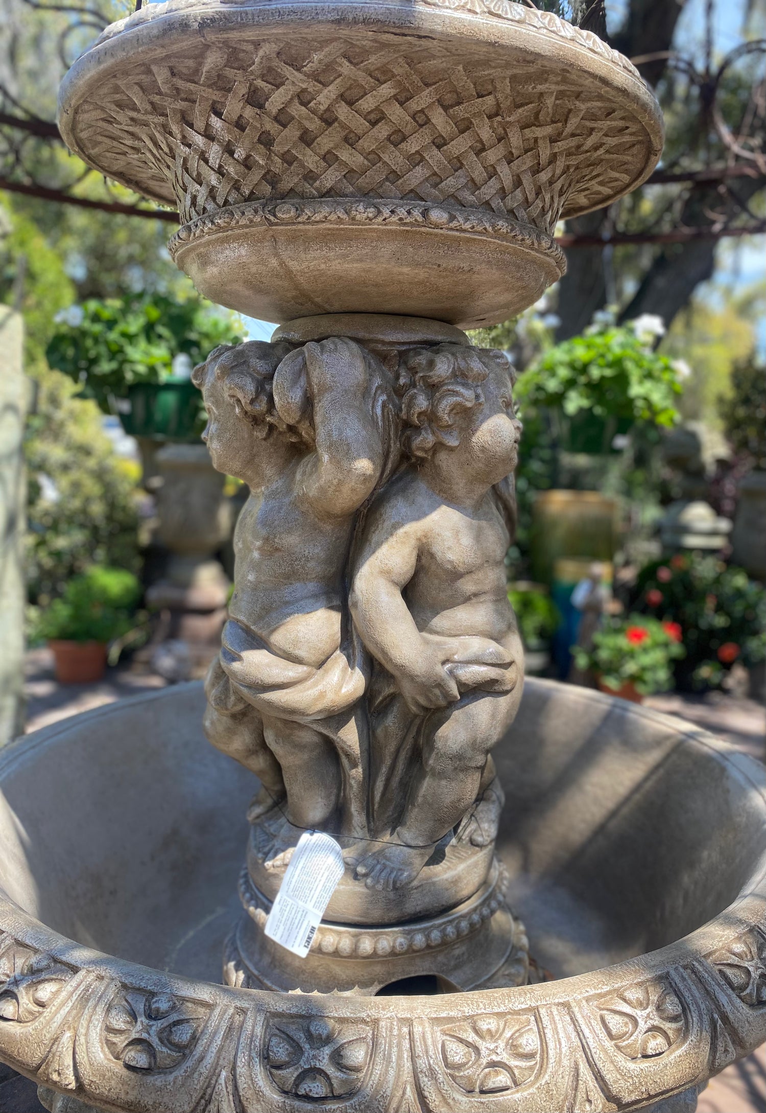 Antique Cherubs Fountain - Handcrafted Cast Stone