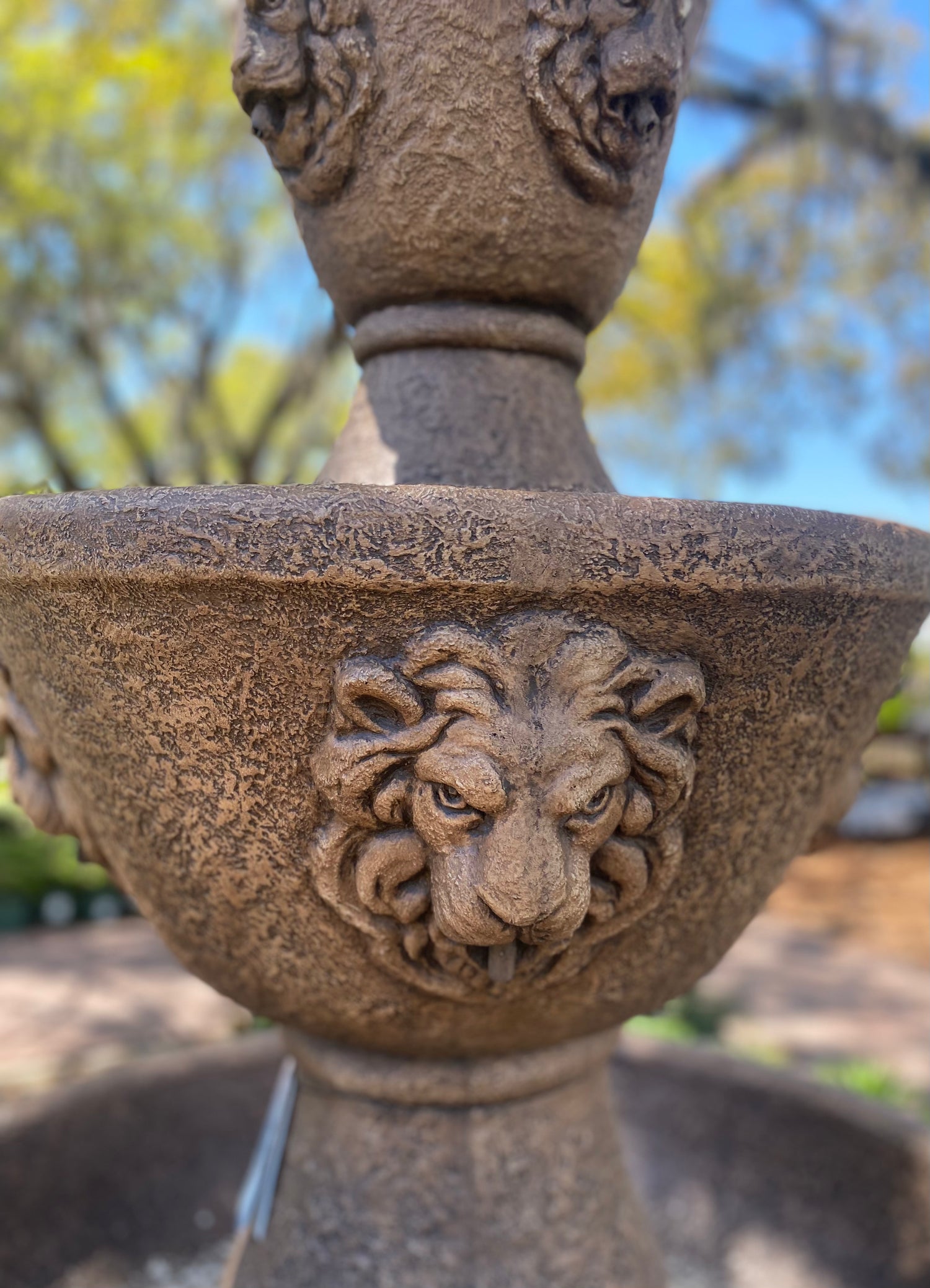 Gabriel Lion Head Fountain - 79" Cast Stone