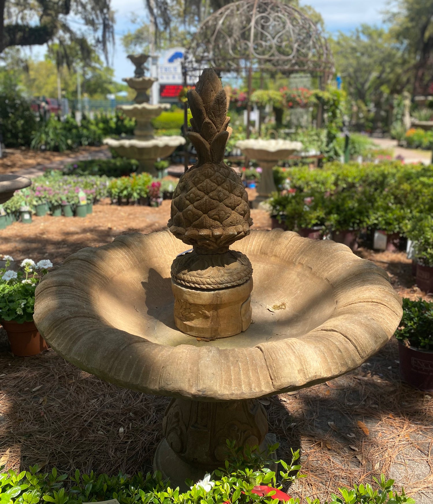 Hospitality Pineapple Fountain - Classic Cast Stone
