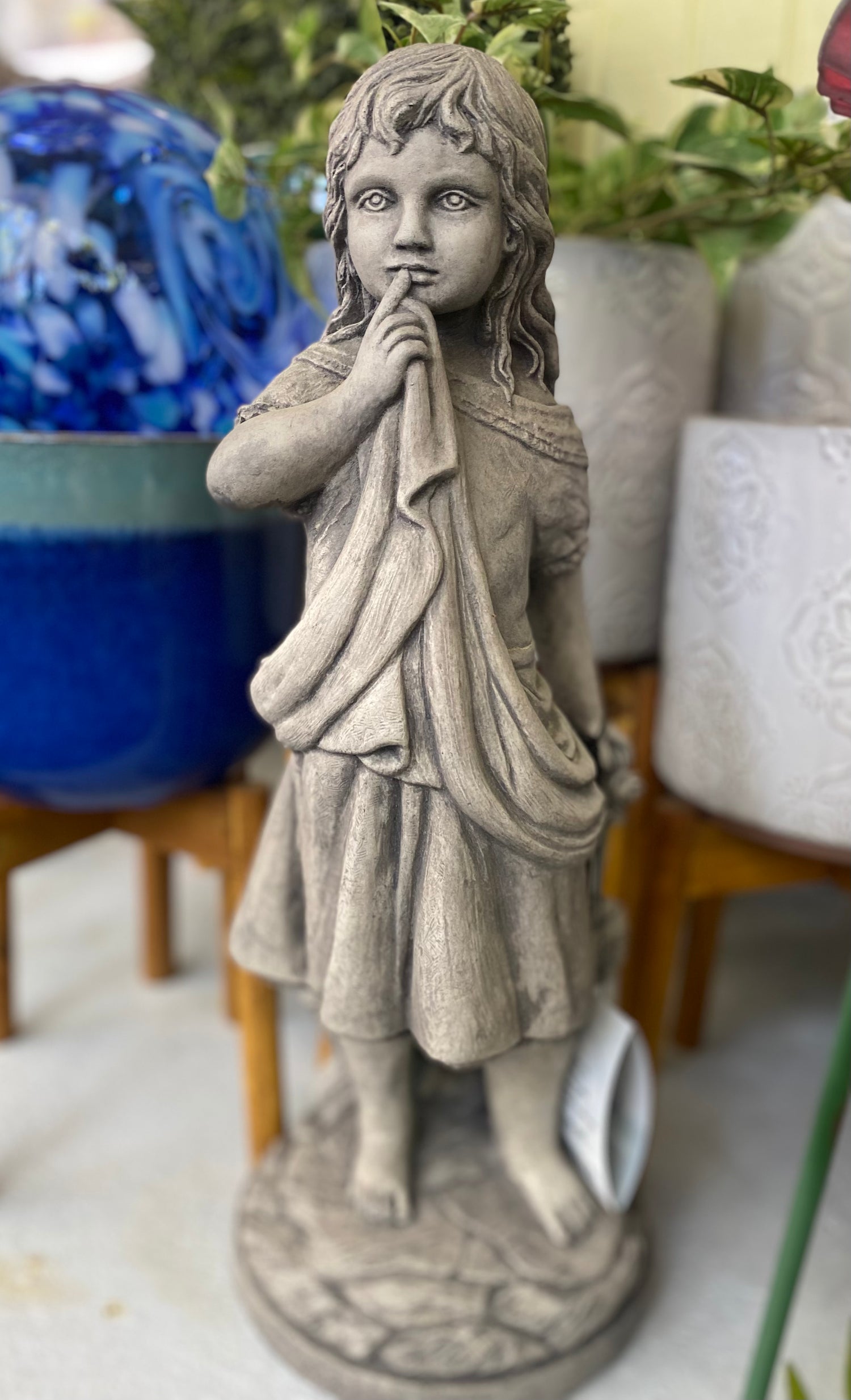 "Shy One" Stone Statue