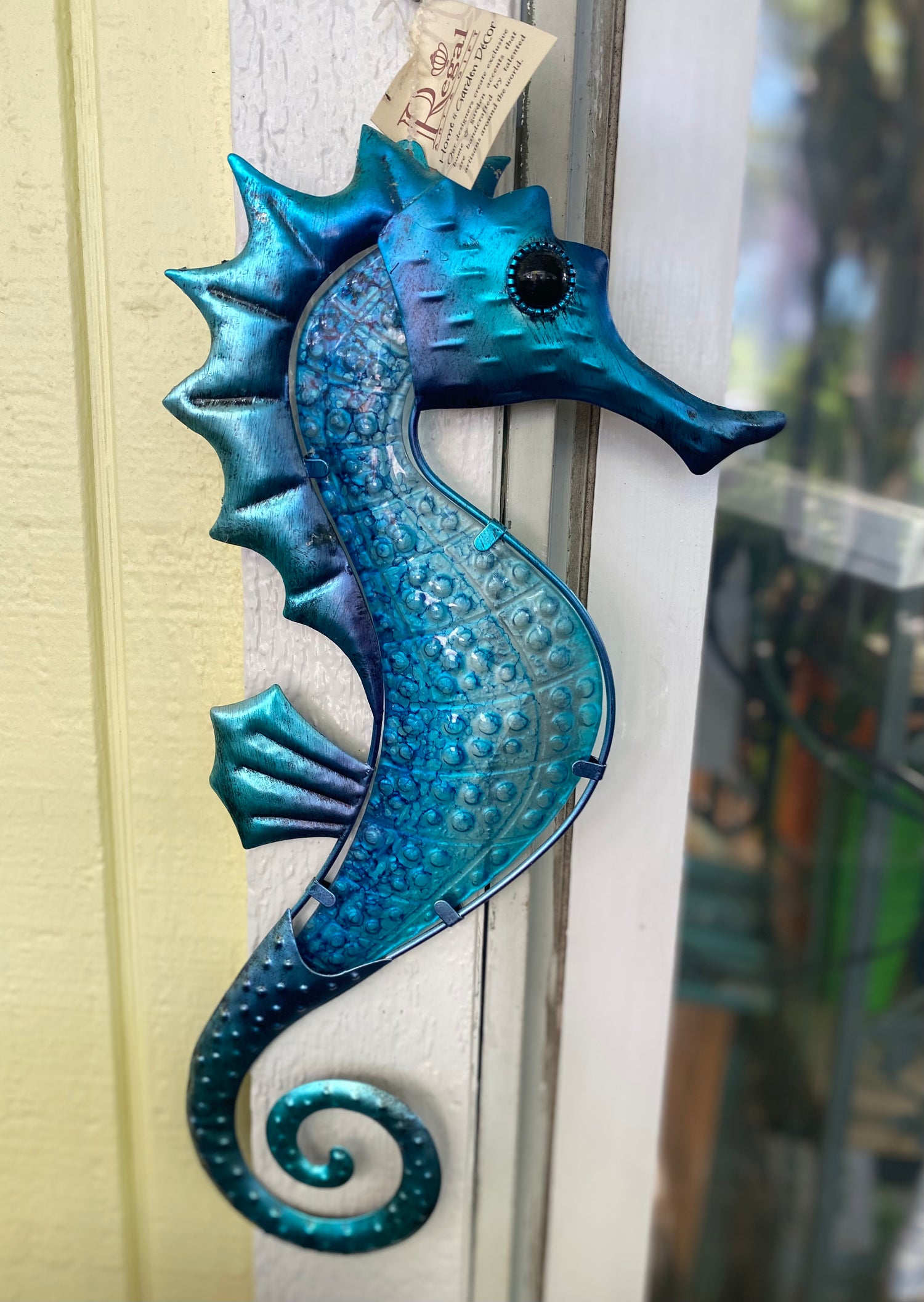 Coastal Blue Seahorse Wall Art