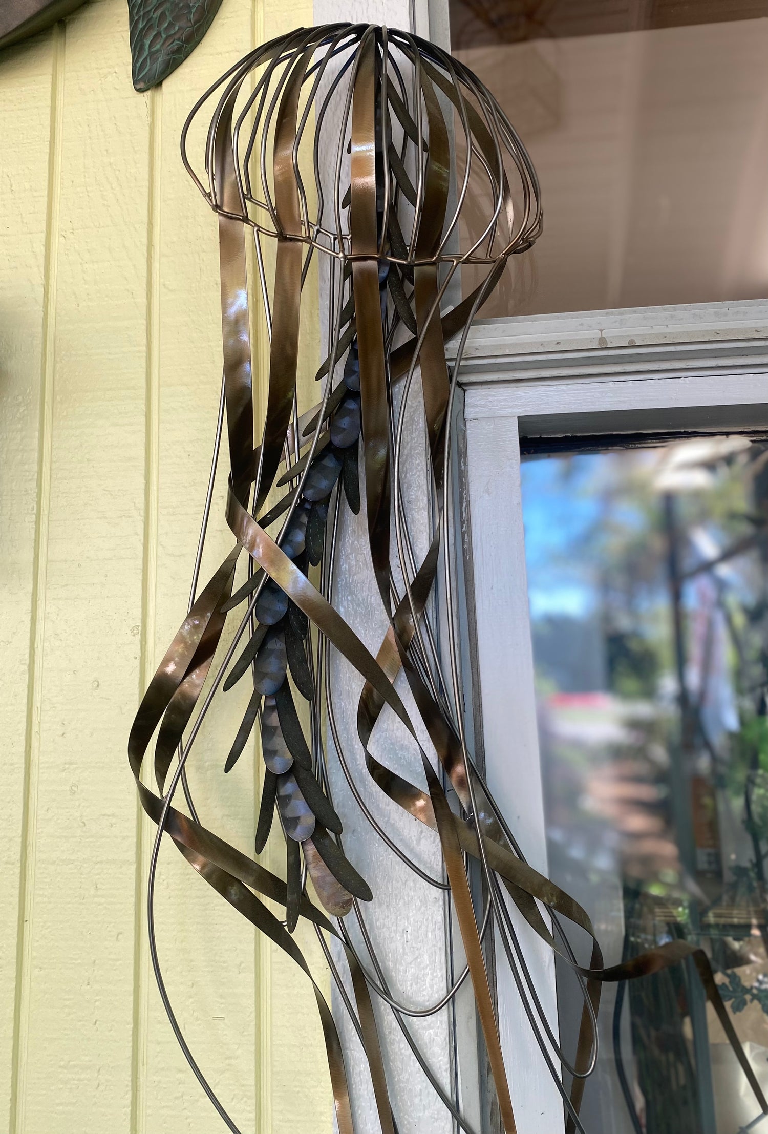 Coastal Drift Metal Jellyfish Sculpture