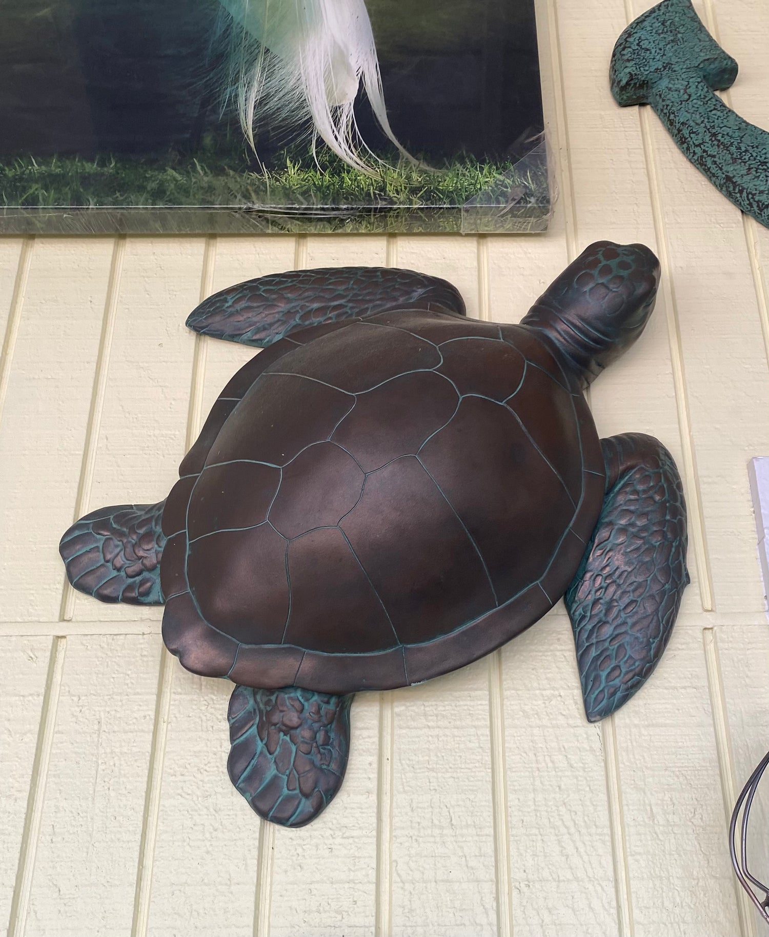 Coastal Verdigris Sea Turtle Wall Decor