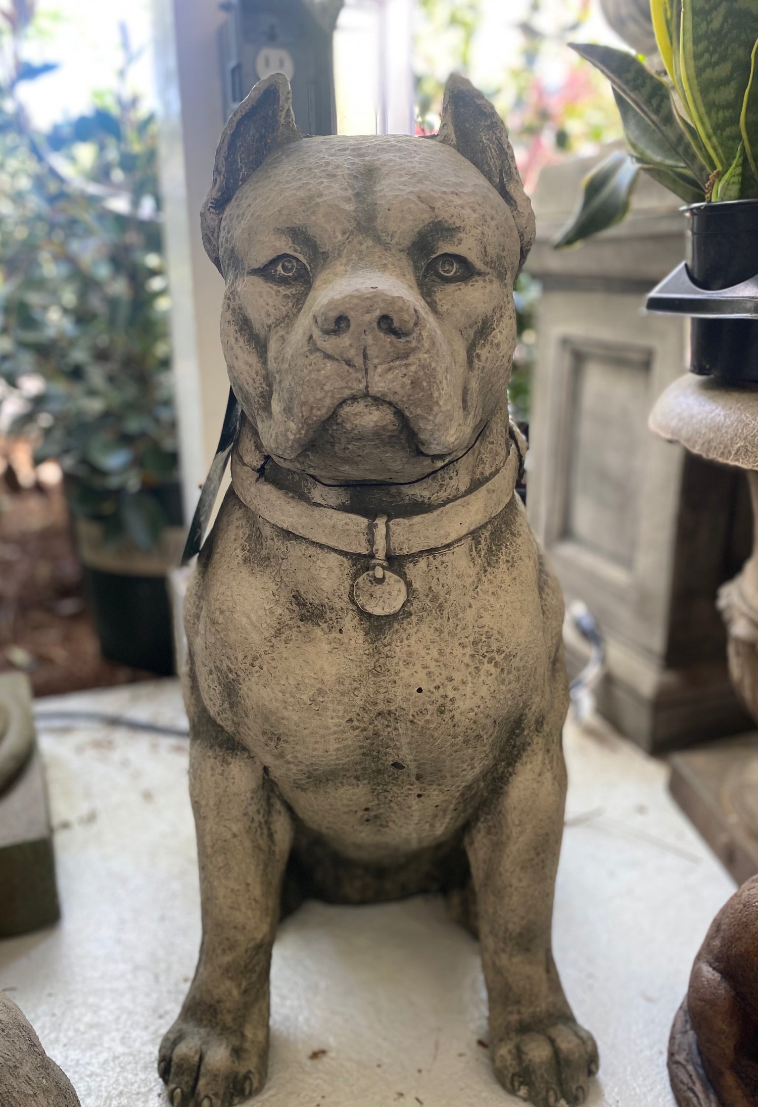 'Lucky' Cast Stone Dog Statue
