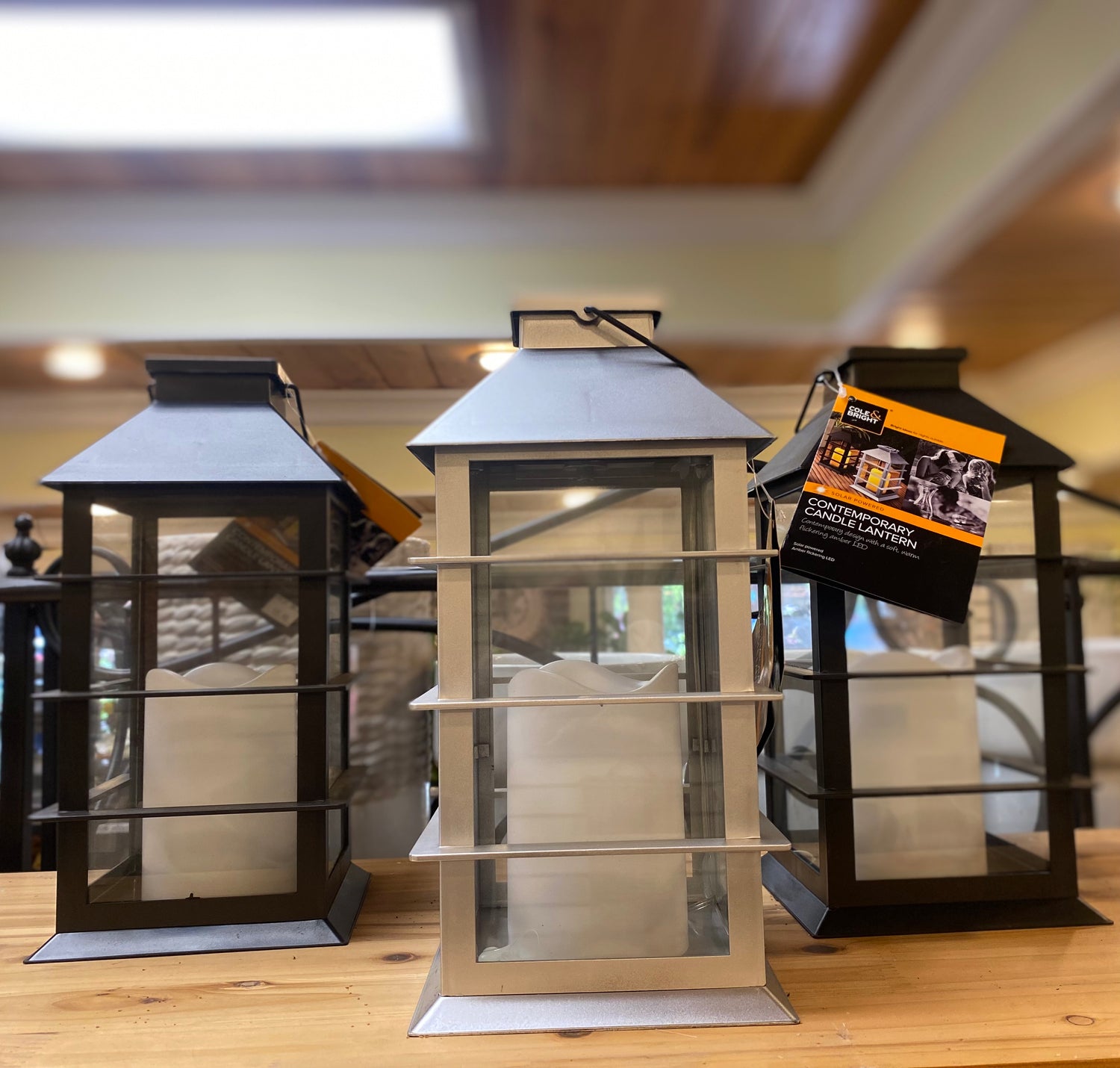 Solar-Powered Contemporary Candle Lanterns