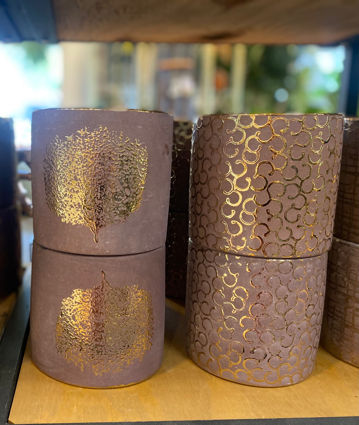 Rustic Gold Accented Planters