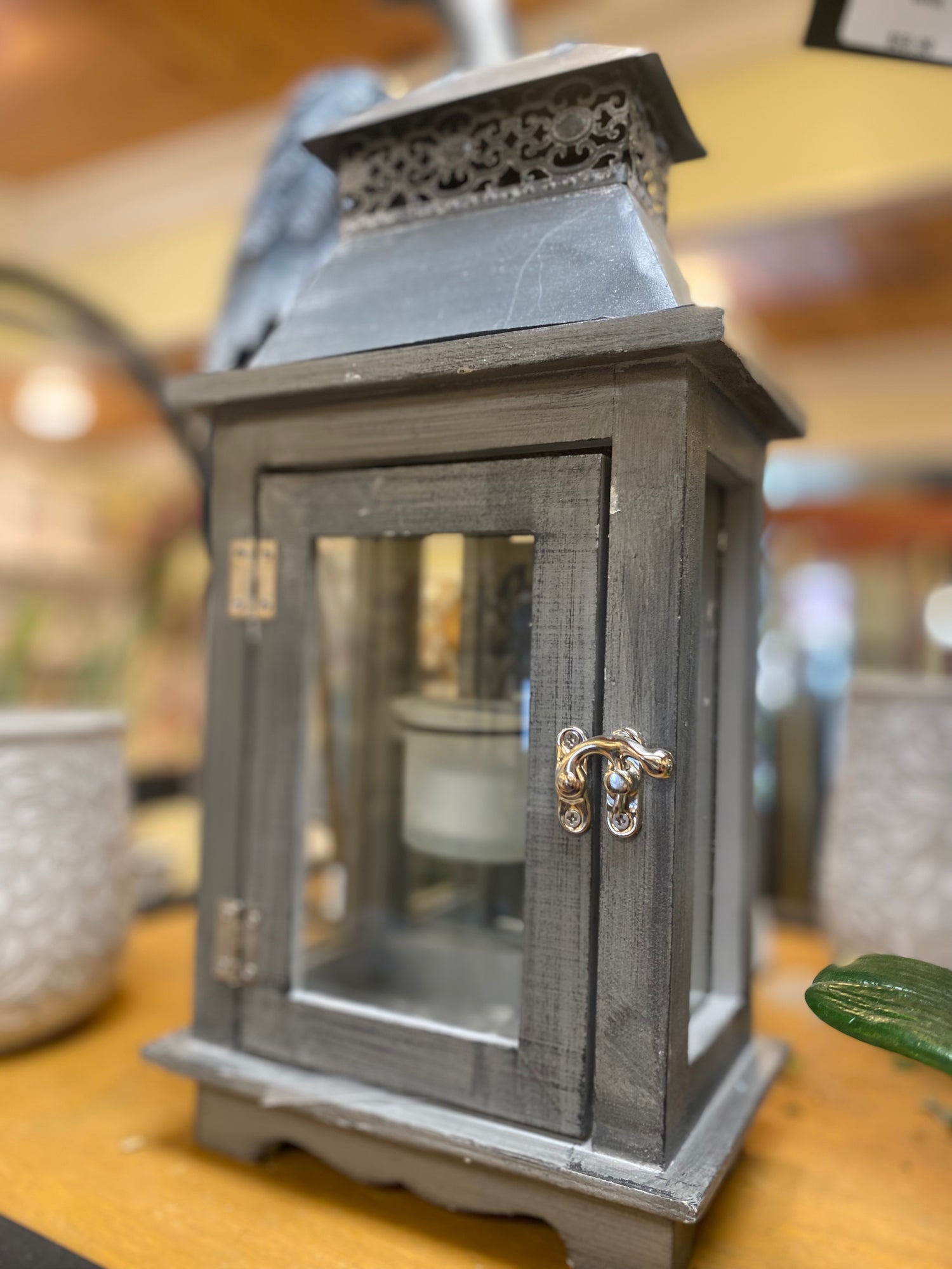Vintage-Style Gray Lantern